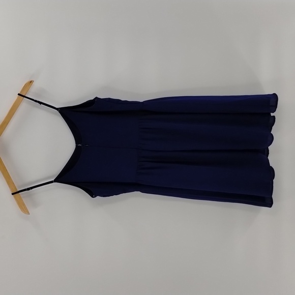 Everly navy blue spaghetti strap zip up mini dress size medium lined - Picture 4 of 6